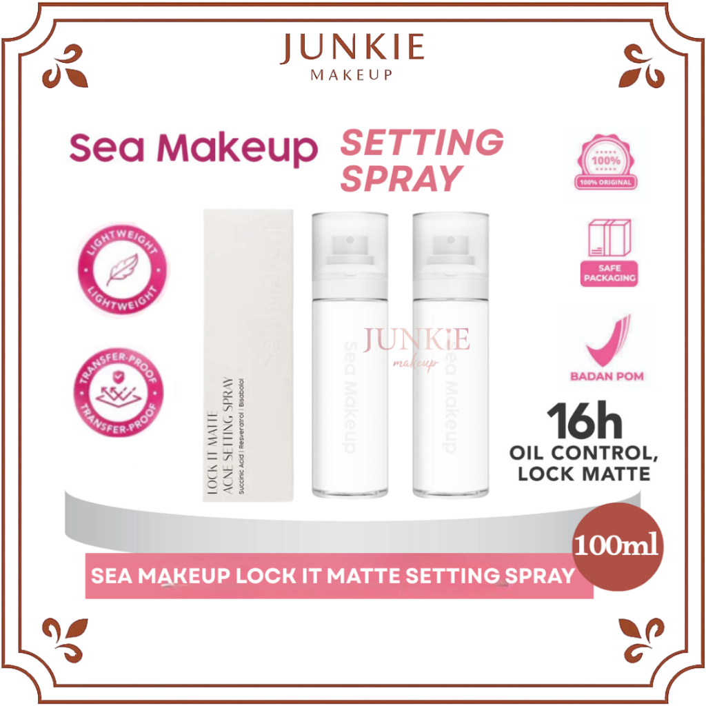 Sea Makeup Lock It Matte Acne Setting Spray 100ml - Face Mist Glowing - SeaMakeup Stayput Setting Sp