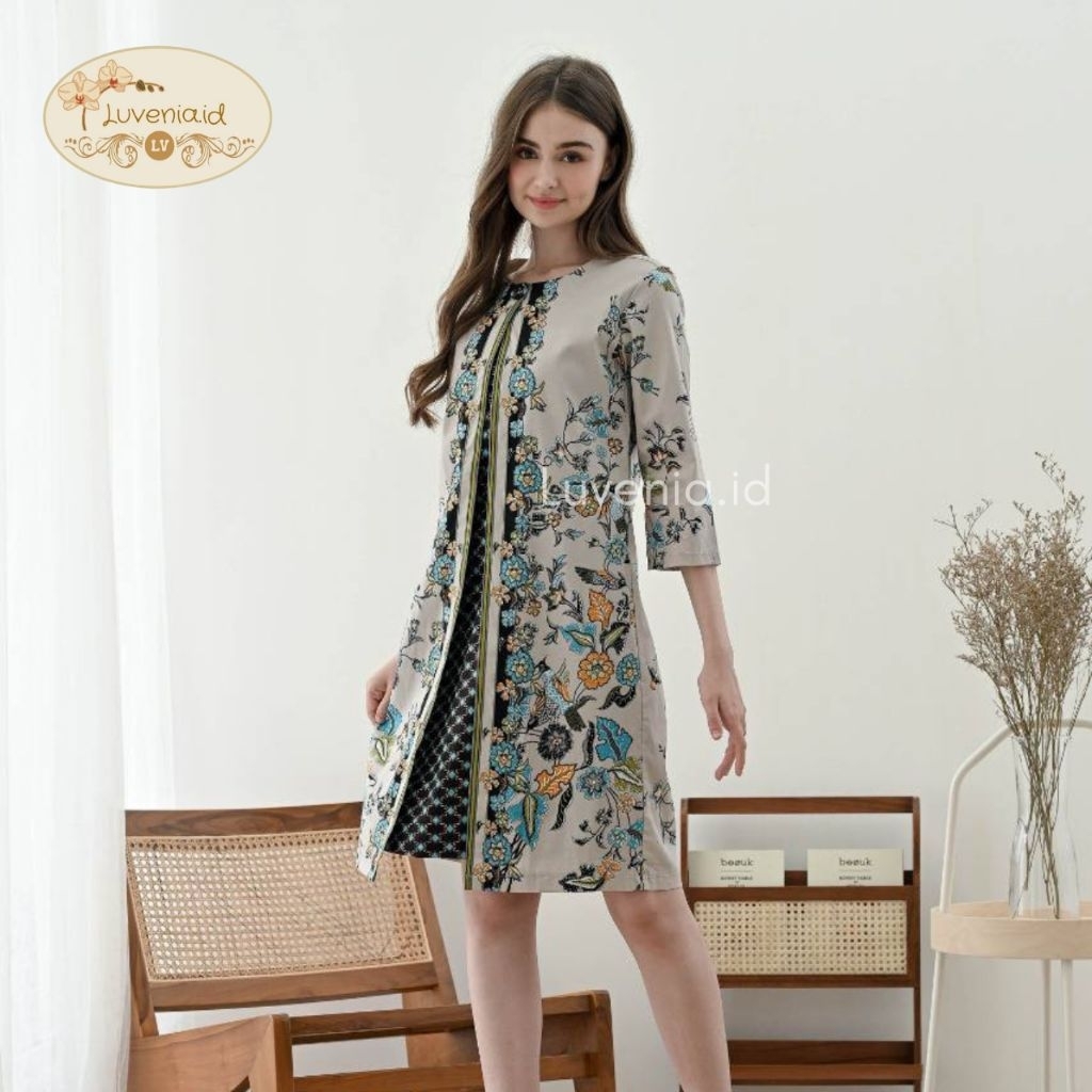 Dress Batik 252 AZ/ Batik Wanita Modern/ Batik Katun Strech