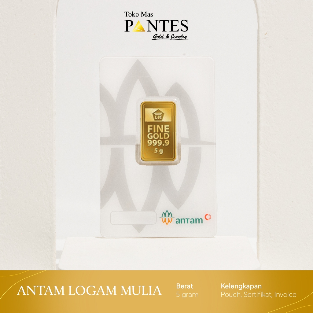 Logam Mulia LM Emas 5 Gram Certicard Antam | PANTES GOLD & JEWELRY