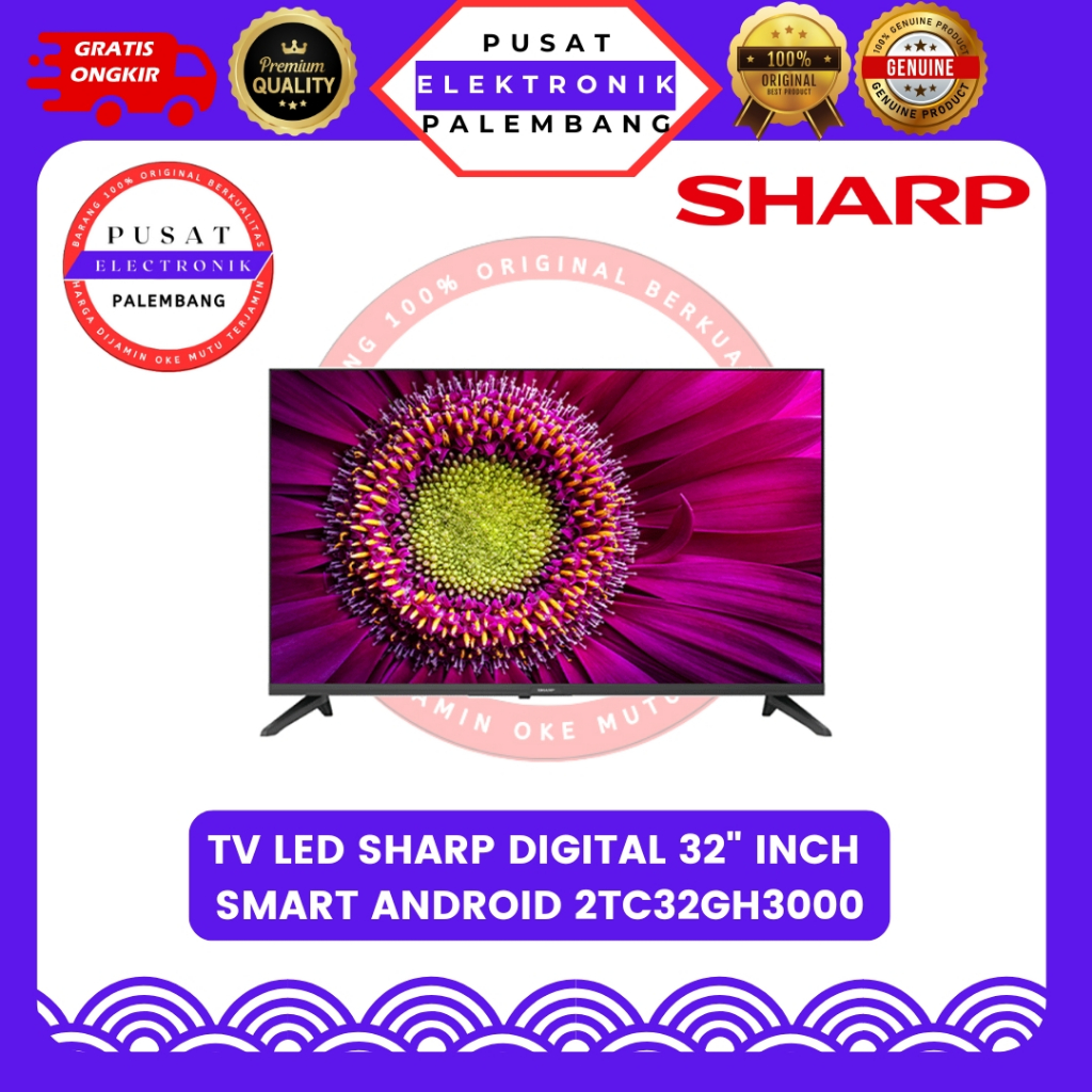 TV SMART ANDROID DIGITAL 32 INCH SHARP 2TC32GH3000 TV SMART ANDROID 32" PALEMBANG