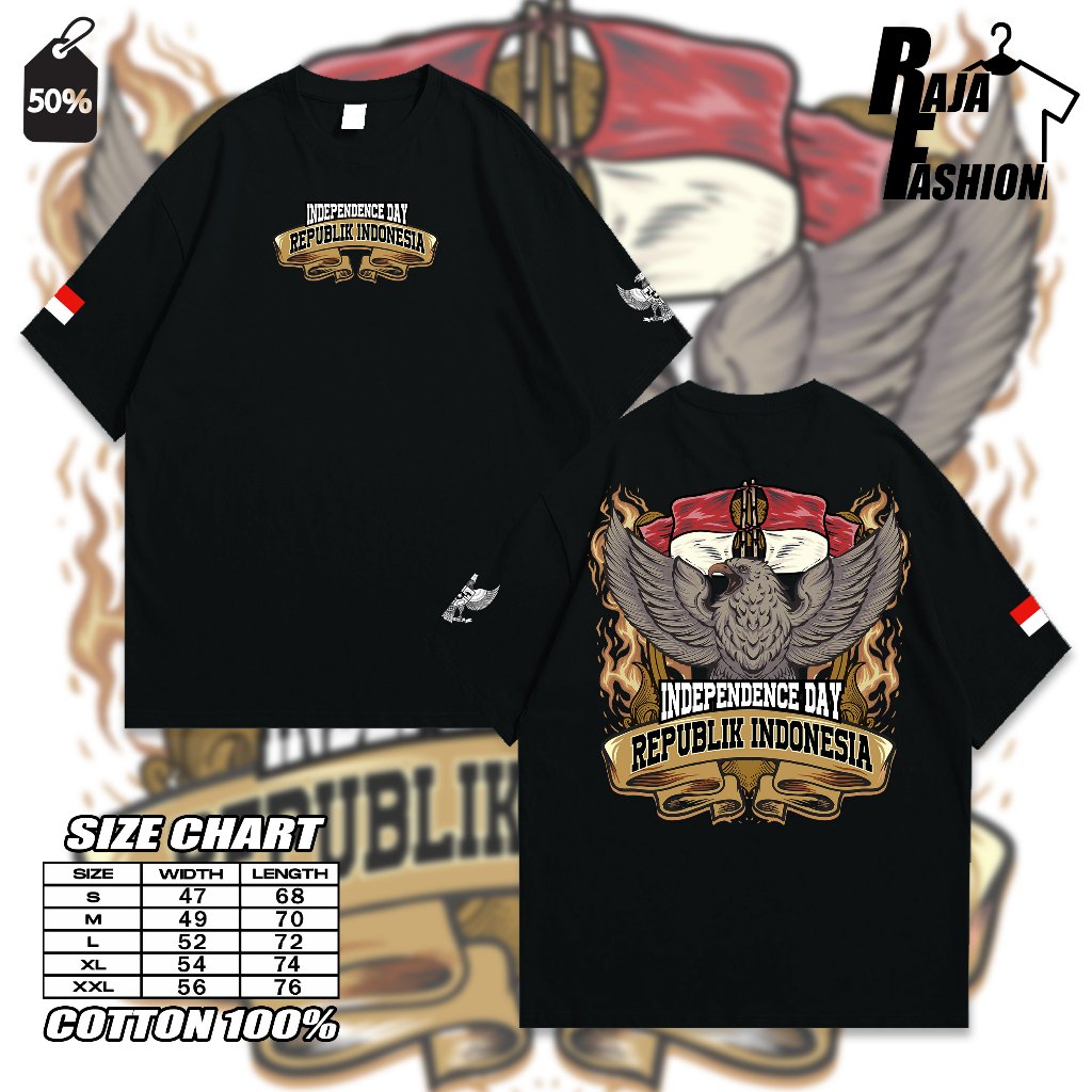 Kaos REPUBLIK INDONESIA / Kaos Hut Ri / Kaos Dirgahayu Indonesia / Kaos Kemerdekaan Republik Indones