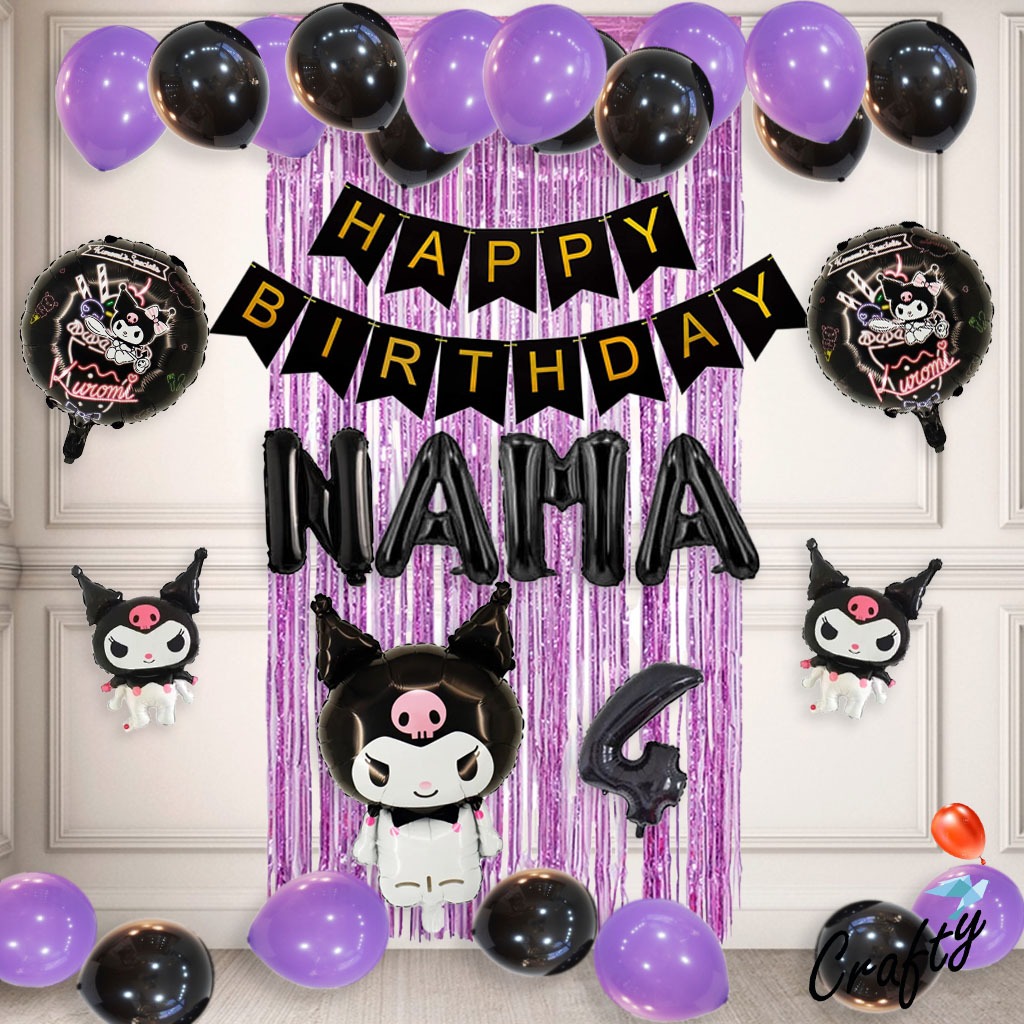 [PAKET] Dekorasi Balon Ultah SWEET TRIO CURTAIN Hiasan Birthday Anak