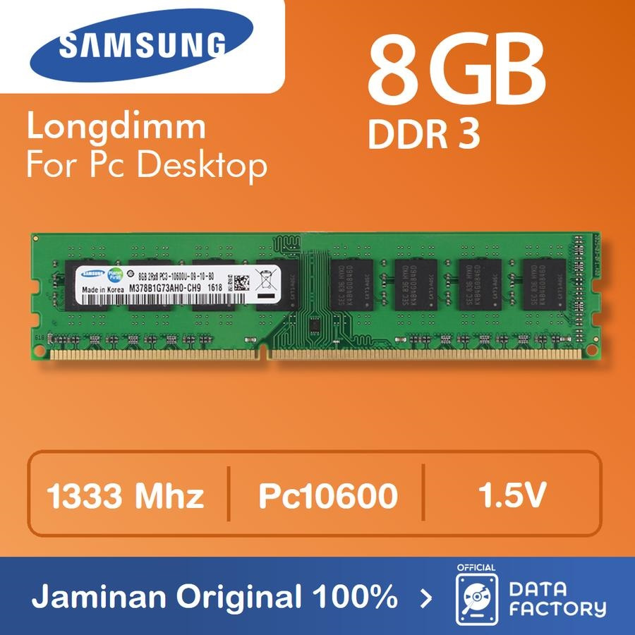 RAM MEMORY PC LONGDIMM DDR3 8Gb PC10600 1333Mhz Samsung