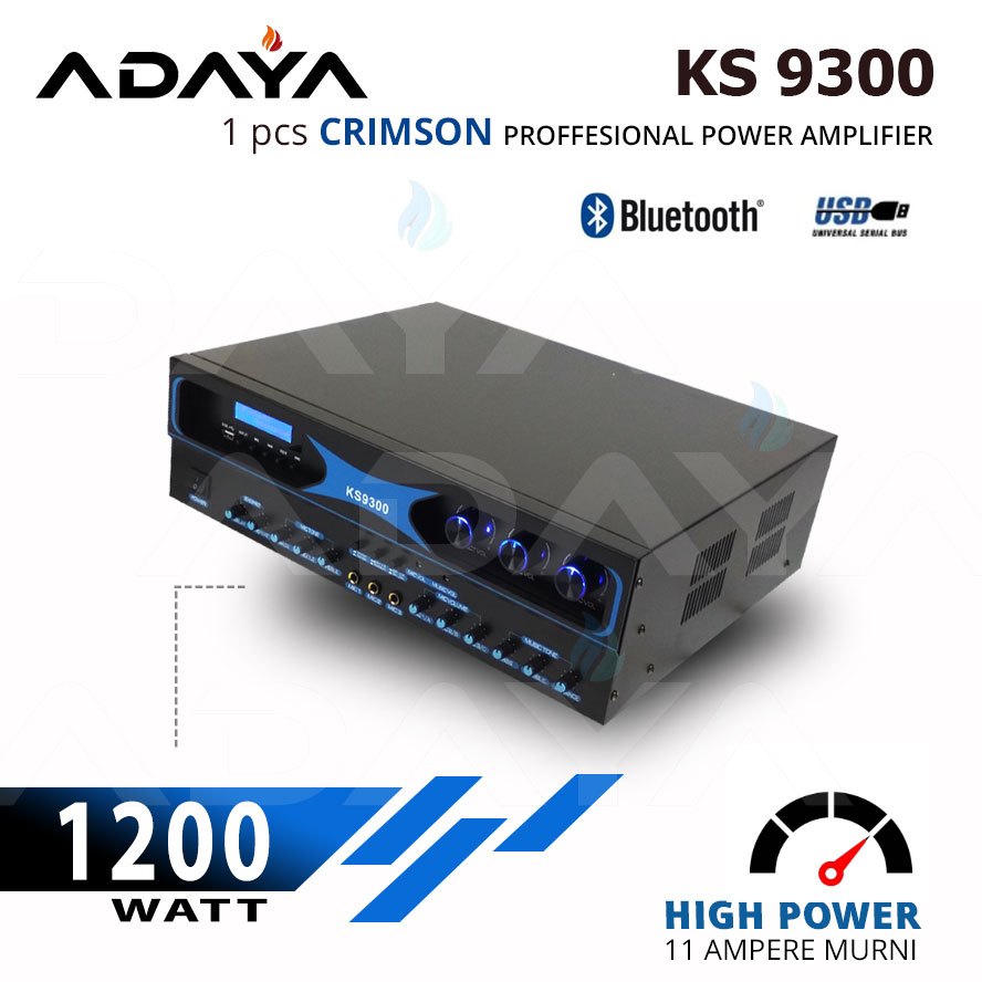 POWER AMPLIFIER CRIMSON KS 9300 PREMIUM BLUETOOTH USB REMOTE  HIGH POWER 1200 W