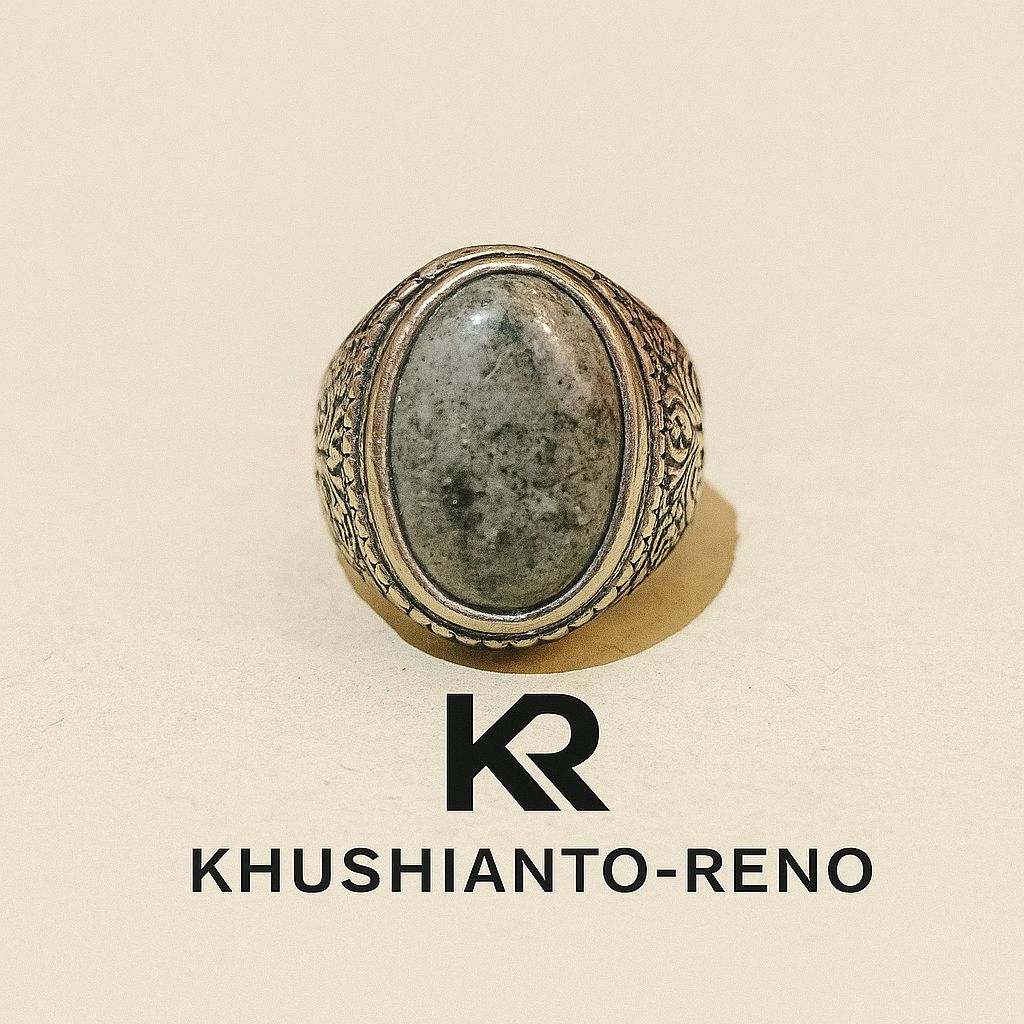 Cincin Batu Badar Perak Asli Abu Perak Langka Elegan Pria Wanita