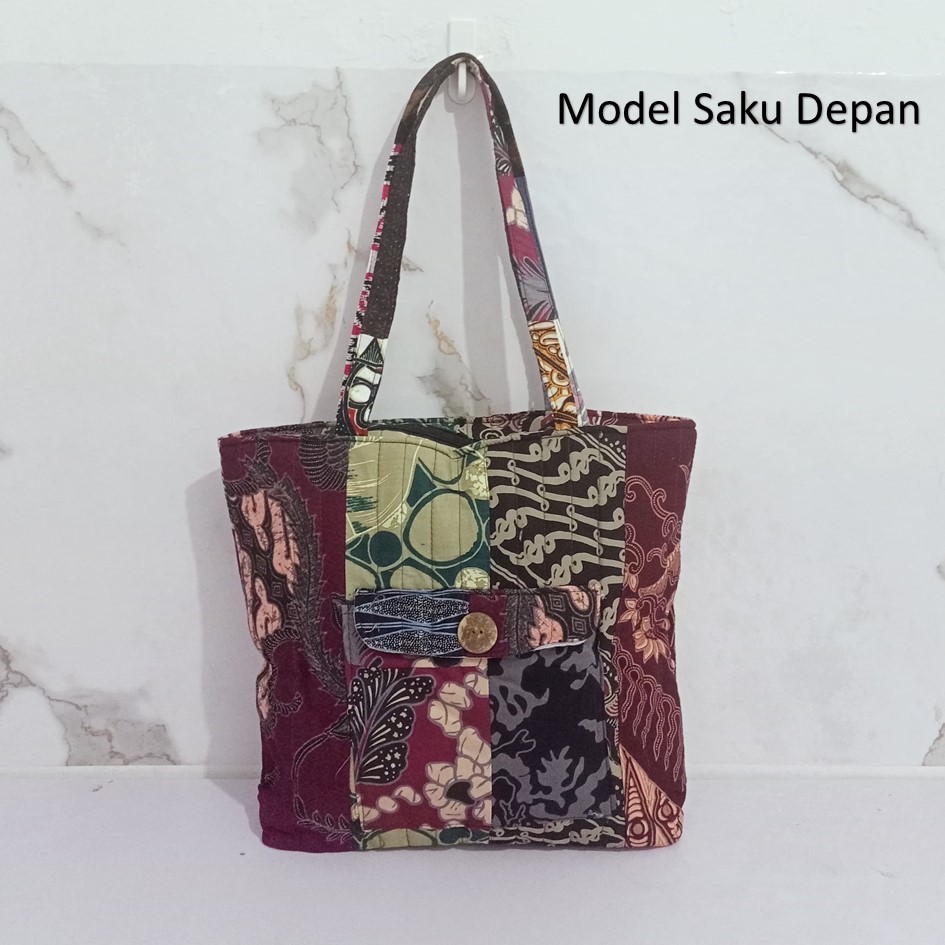 Tas Batik Totebag Batik Tas Jogja Model Saku Depan Riens Collections