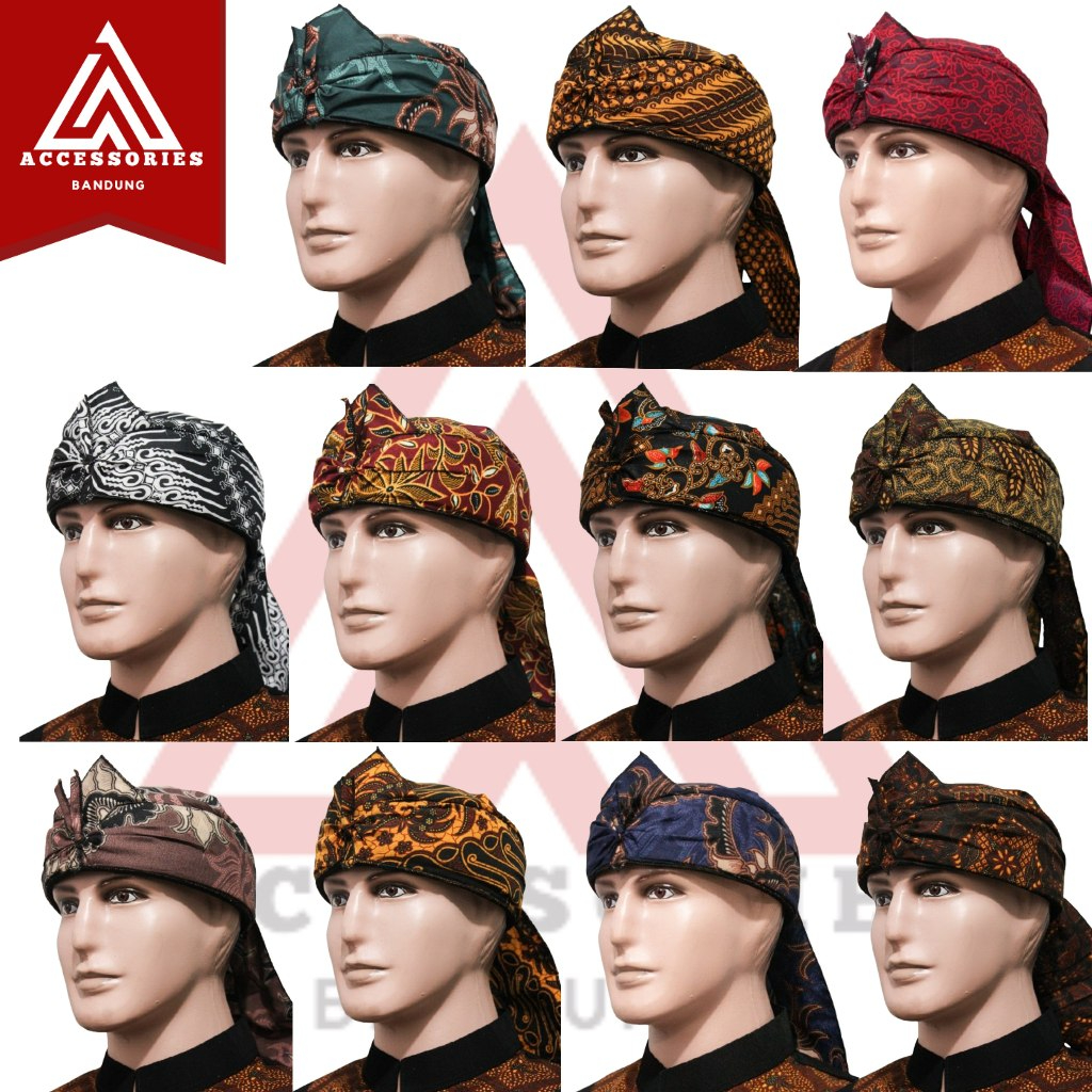 Iket Blangkon Sunda Jawa Udeng / Blangkon Jawa merah terbaru