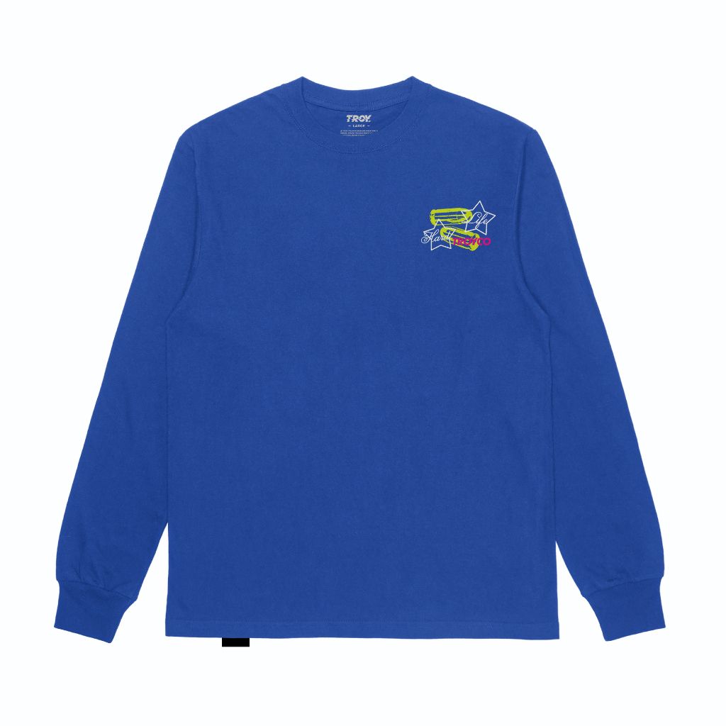 Troy Company Longsleeve Tshirt Royal Blue Bullet - Kaos Lengan Panjang Biru Benhur LSD 3188
