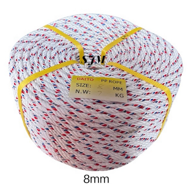 

Tali Nylon 8mm Putih / Tali tambang 8mm (220m)