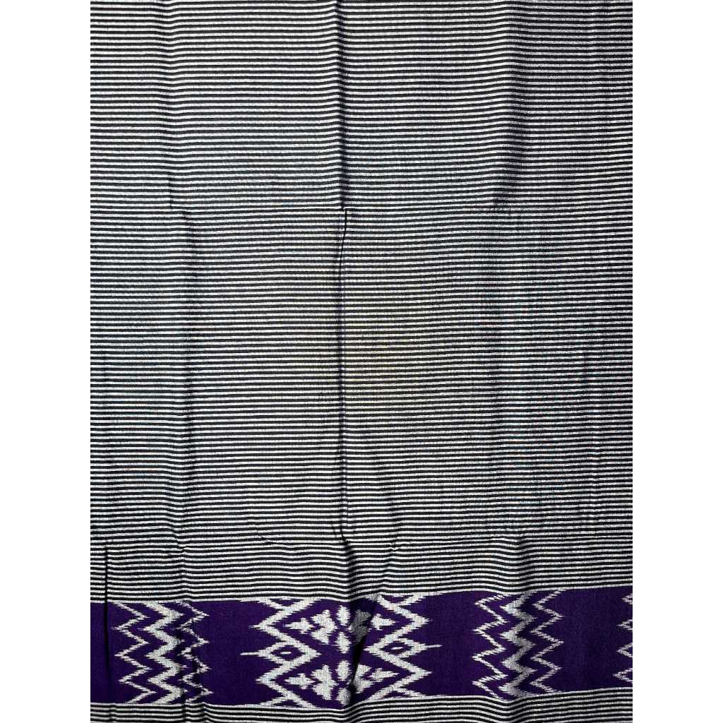 Kain Tenun Harmoni Ombak Silver Tumpal Lurik Ungu (UNI755KAI5L0)