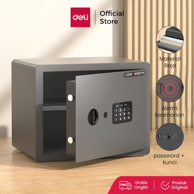 Locksworth Brankas Besi Digital / Password Digital Safebox / Alarm Safebox 40x30x30 Double Unlocking