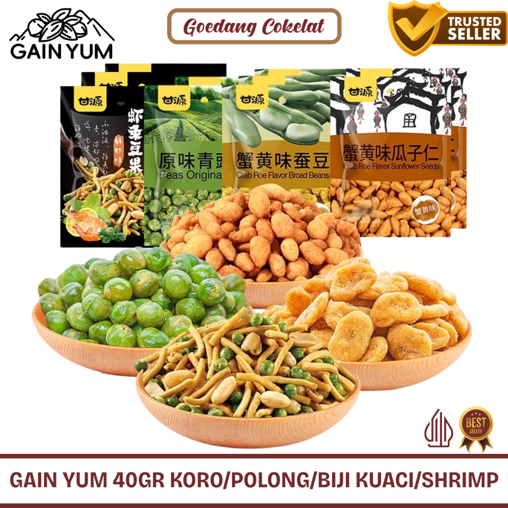 

Gan Yuan Cemilan Kacang Koro Polong Rasa Telur Kepiting Crab Roe Flavour Beans 75g Peas Original Peas Garlic Kacang Ganyuan Kam Yuens Gain Yum
