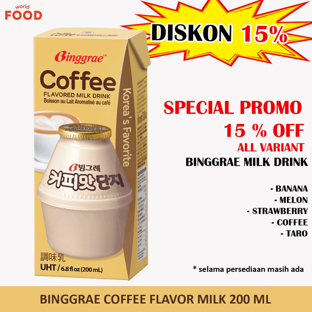 

BINGGRAE COFFEE FLAVORED MILK DRINK 200ML ~^ SPECIAL PROMO DISKON 15% ^~