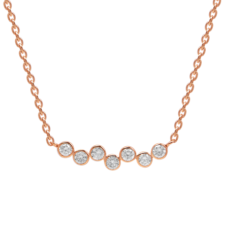 Kalung Emas Asli 9K (Kadar 375) Wanita – Lab Diamond Smile Necklace | Lovelink LP-016 (dengan rantai