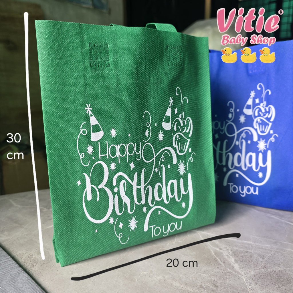 

Goodie bag isi 12 pcs (1 lusin) (UK.20X30) /Tas Kain / Tas Ulang tahun anak / tas ultah / tas souvenir / tas spunbound / tas birthday bag
