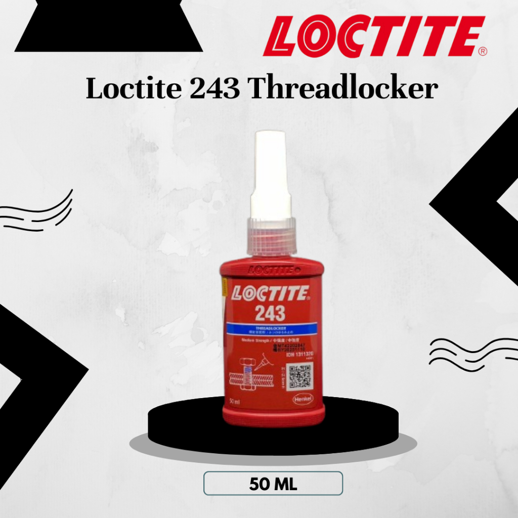 LEM BAUT BERKEKUATAN SEDANG WARNA BIRU LOCTITE 243 - 50 ML THREADLOCKER Medium Strength