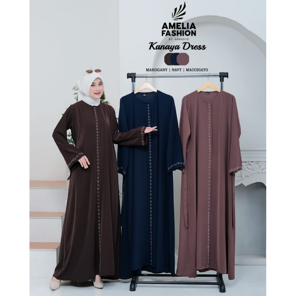 KANAYA LARISA Gamis Swarosky ORI by Amelia Fashion/ Kanaya Dress Amelia Original/ Larisa Dress by Am