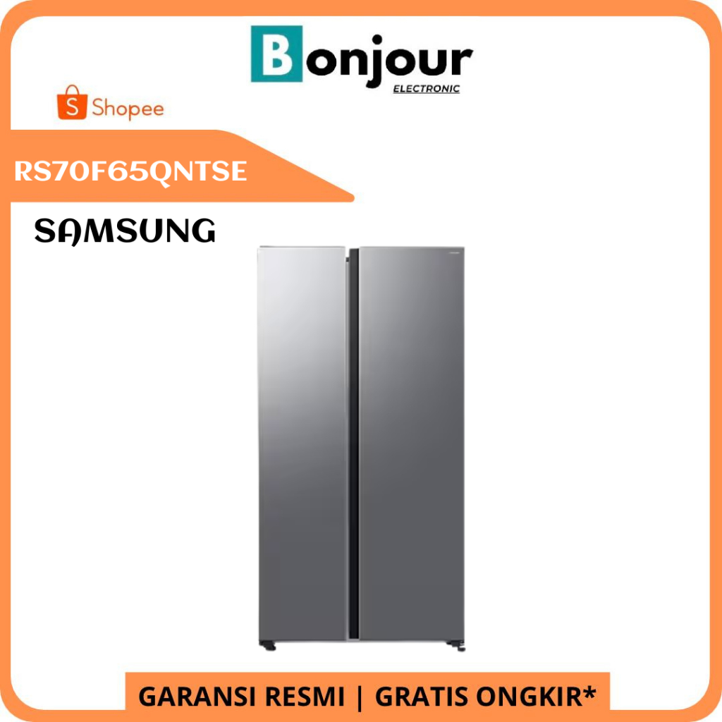 Kulkas Bespoke Samsung Side by Side RS70F65QNTSE Kulkas Inverter Samsung 680 Liter - Silver