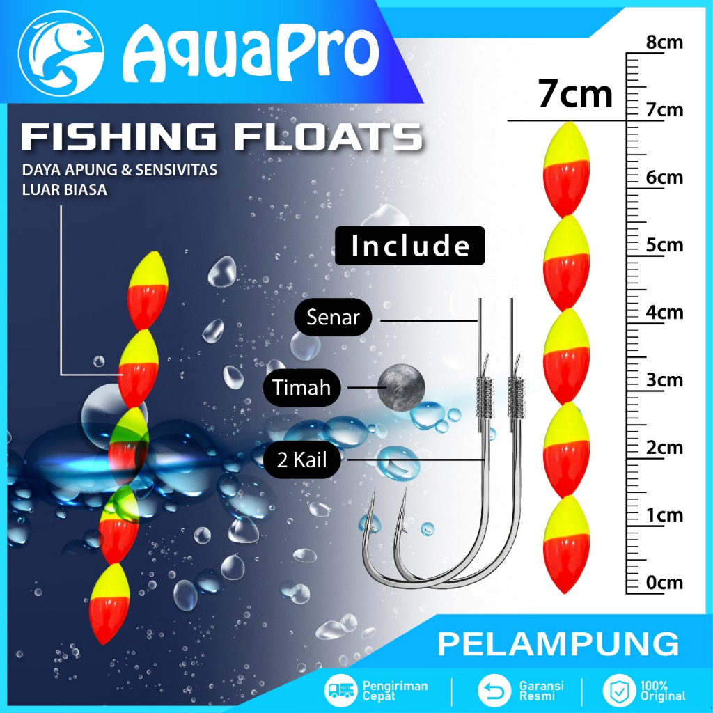 Aquapro Pelampung Pancing Bobber Anti Badai High Quality Pelampung Pancing Super Sensitive
