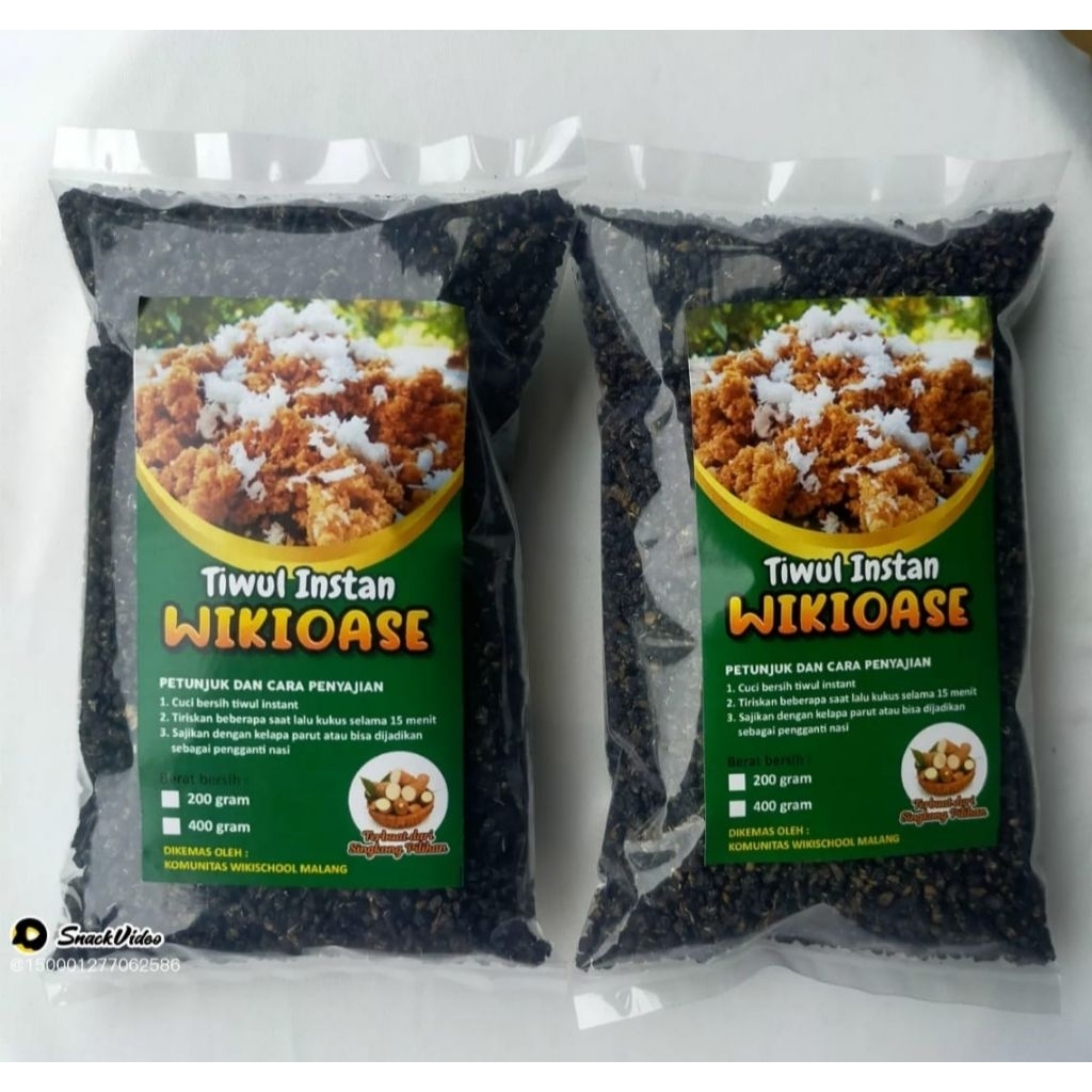 

Tiwul Singkong Hitam Instan Thiwul Kering Tawar Wikioase Original