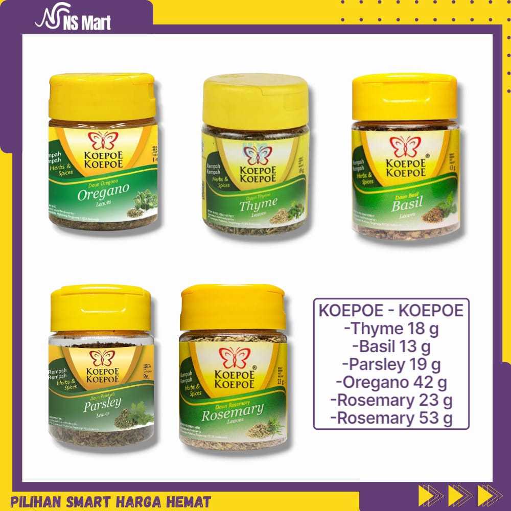 

Koepoe Koepoe Western Spices Parsley / Oregano / Basil / Thyme / Rosemary