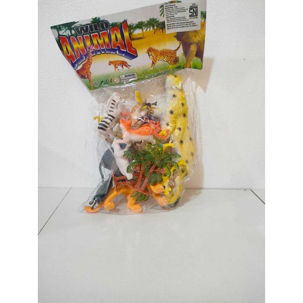 KIDZOONAA - WILD ANIMAL FIGURE TOY MINIATUR HEWAN LIAR 12 PCS (A586)