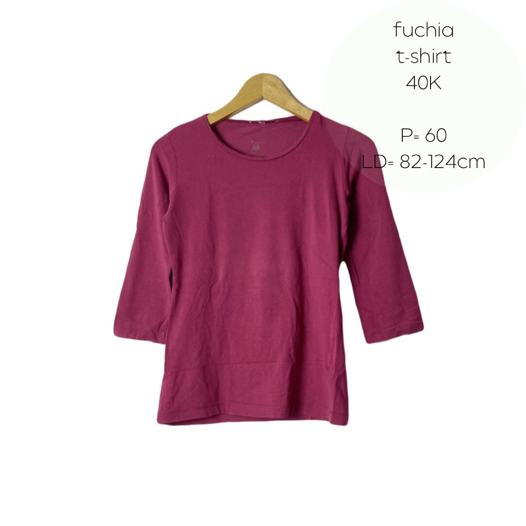 kaos magenta fuchia baju wanita halus lembut