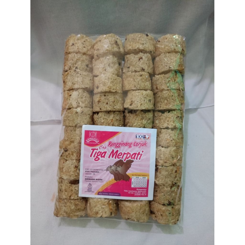 

RENGGINANG LORJUK KHAS SUMENEP. CAP TIGA MERPATI, ISI 40 DAN 23