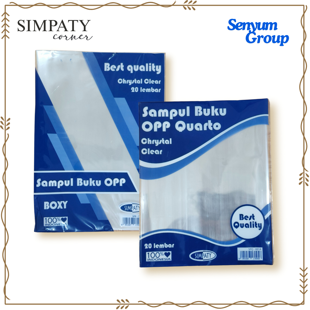 

Sampul Plastik Buku tulis Quarto Boxy (A5 B5) – SIMPATY | sampul plastik opp