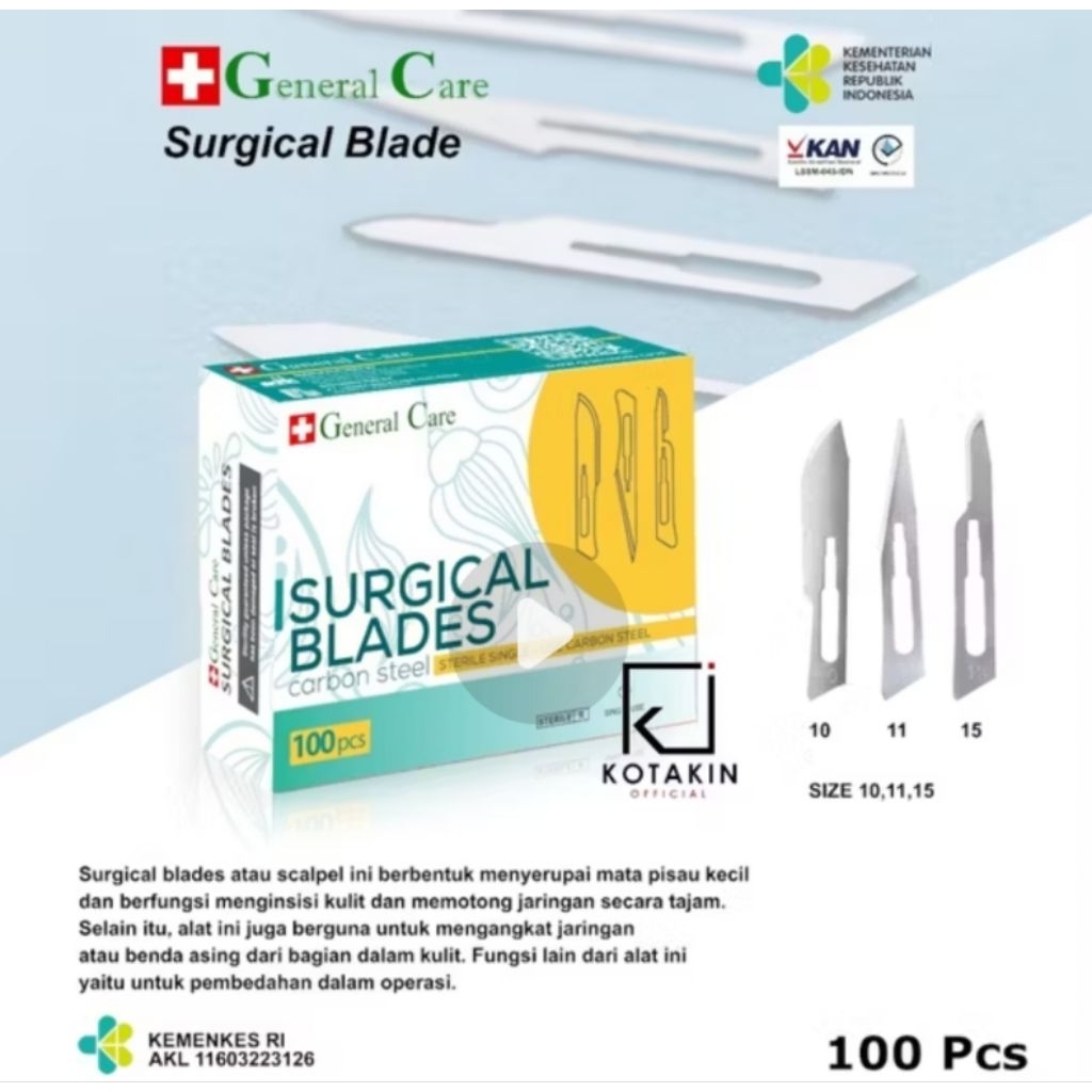 Bisturi GENERAL CARE. Surgical Blades GC. Pisau Bedah Operasi GC