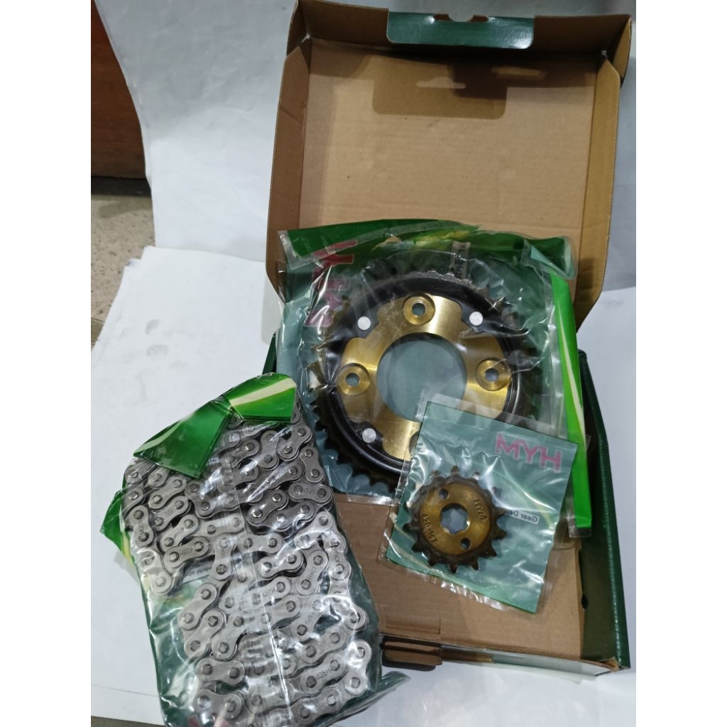 [1SET] GEARSET SUPRA X 125 HELM IN 14T/36T MERK HYM GEAR PAKET MOTOR SUPRA X 125 HELM IN