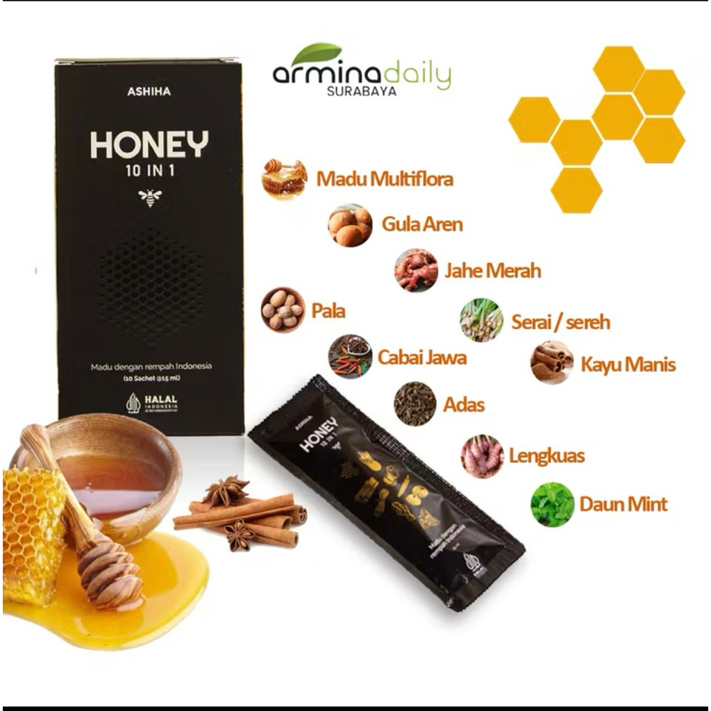 

Madu Ashiha Honey 10 in1 Asli Arminadaily