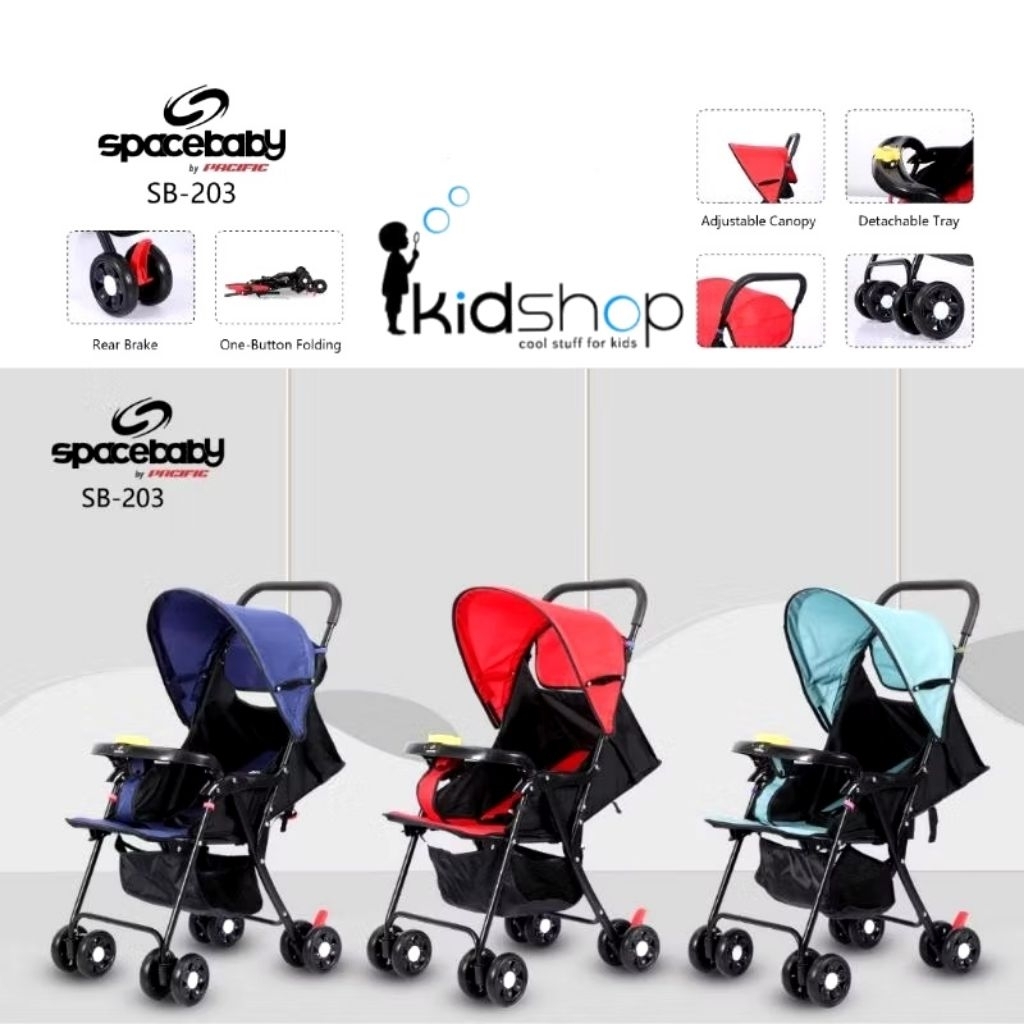 [KID] Sepeda Bayi / Baby Stroller / Kereta Dorong Bayi  SPACEBABY Fitur Lengkap Ekonomis Praktis Mur