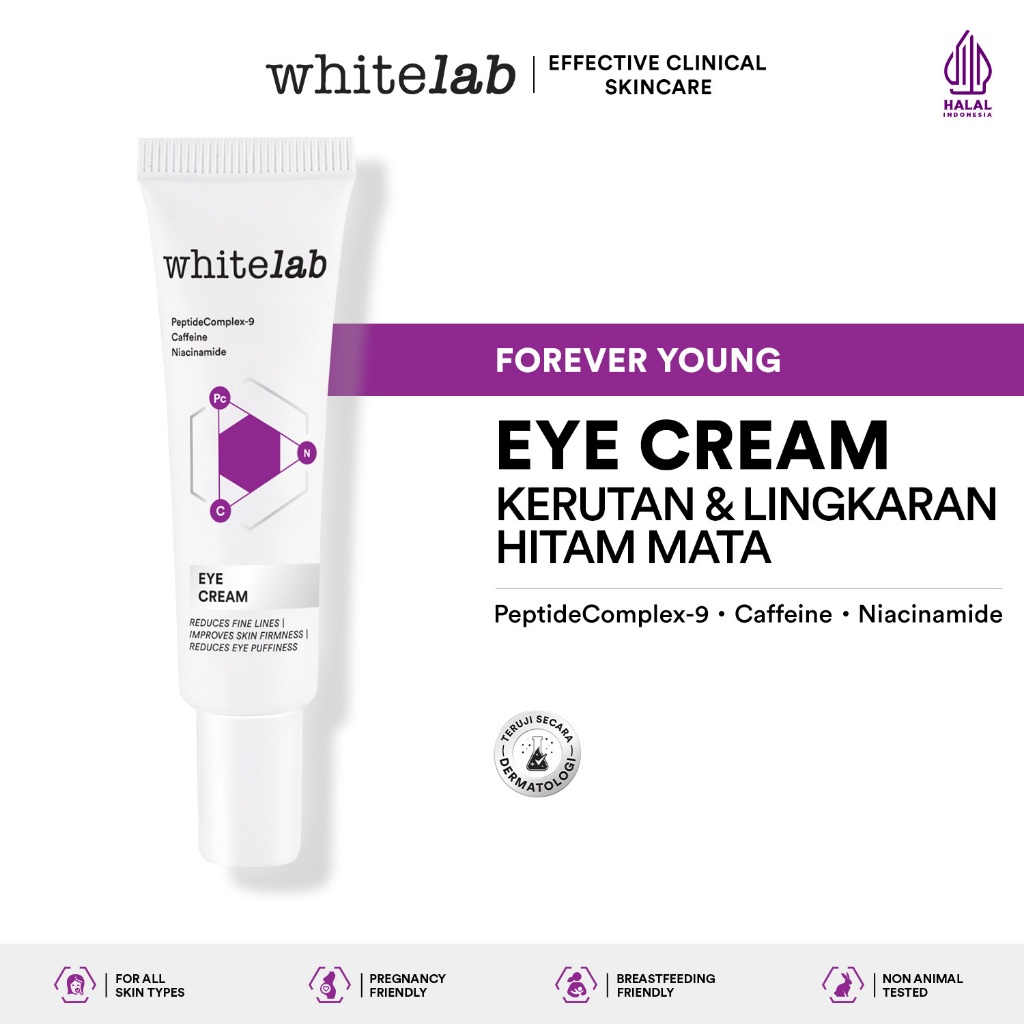 Whitelab Eye Cream - Krim Mata Atasi Kerutan, Garis Halus, Kantung Mata, dan Mata Panda dengan Pepti