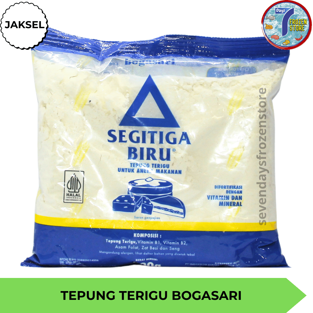 

Tepung Terigu Serbaguna Bogasari Segitiga Biru 500 Gr
