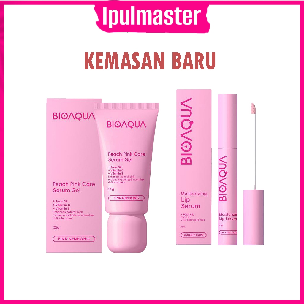 Lip Care Serum & Pink Gentle Gel Nenhong Bioaqua Lanbena Perawatan Bibir Serum Bibir