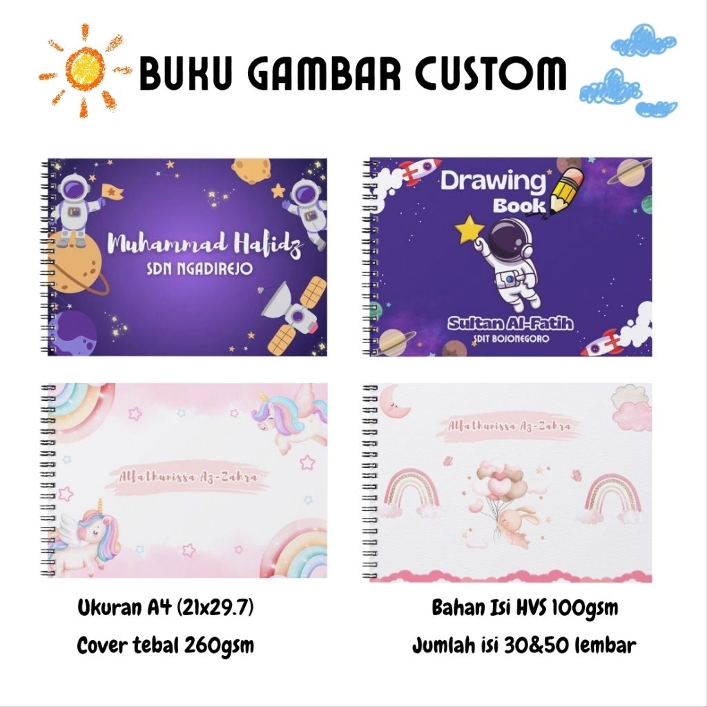 

Buku Gambar Custom Nama bebas request desain