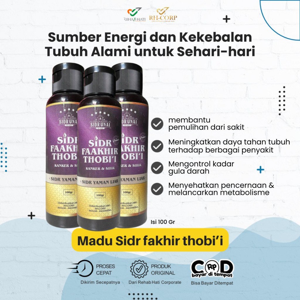

Madu Sidr Faakhir Thobi'i 100 Gram Madu Bidara - Madu Murni - Rehab Hati Store