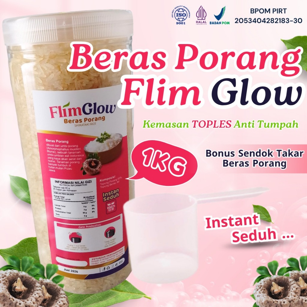

Beras Porang Shirataki FLIMGLOW 1 KG + Bonus sendok Takar