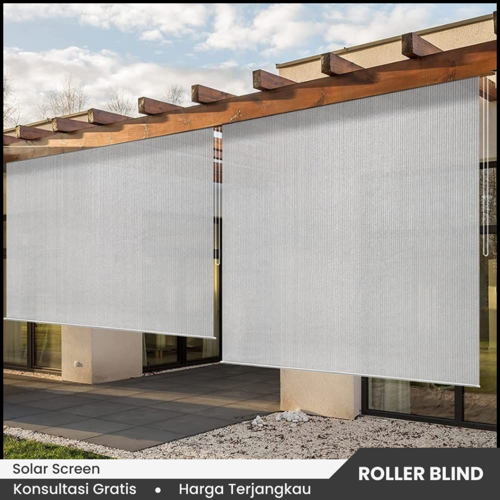 Roller Blind Sunscreen Outdoor - Tirai Gulung - Tirai Jendela - Gordyn Gulung