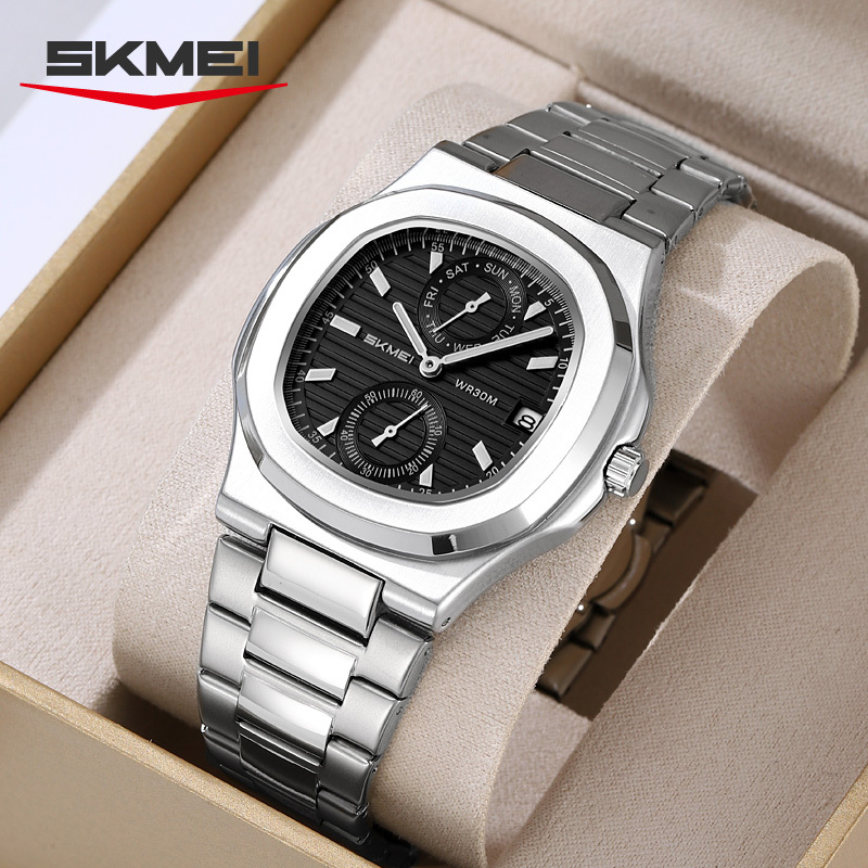 SKMEI 2423 Original Jam Tangan Pria Analog Stainless Steel Fashion Tahan Air