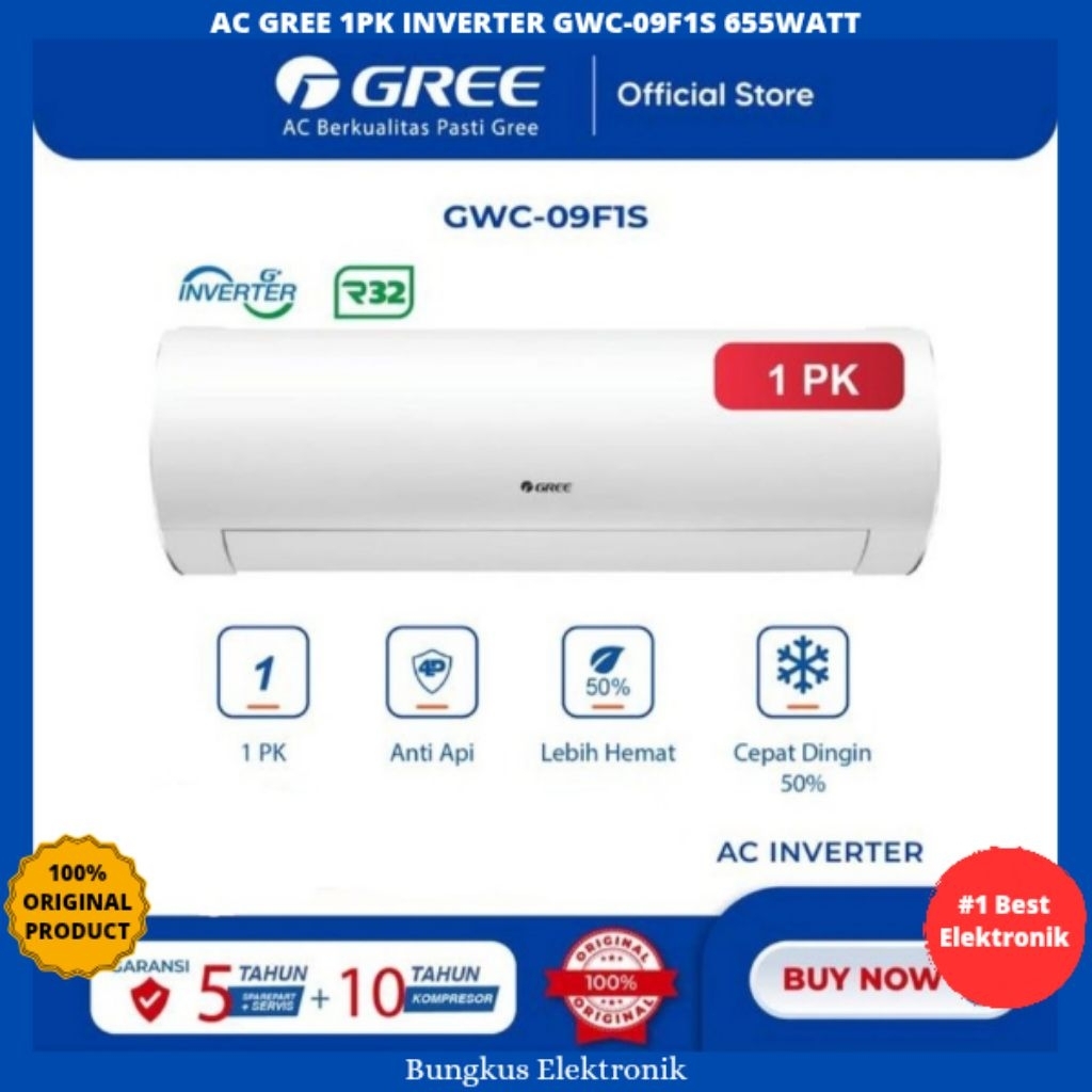 AC GREE 1PK INVERTER GWC-09F1S AC GREE F1S SERIES