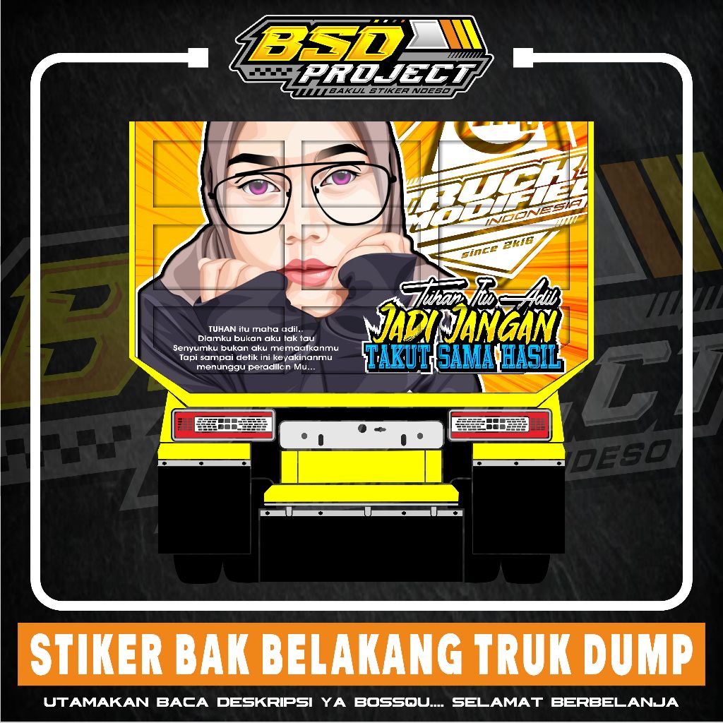 decal stiker bak belakang truk dum truk canter stiker bak belakang truk