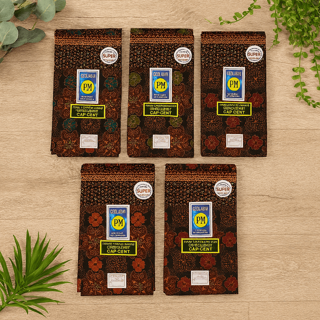 Kain Panjang Batik PM Pulau Mas Biru Cap Cent Original Kain Jarik Batik Samping