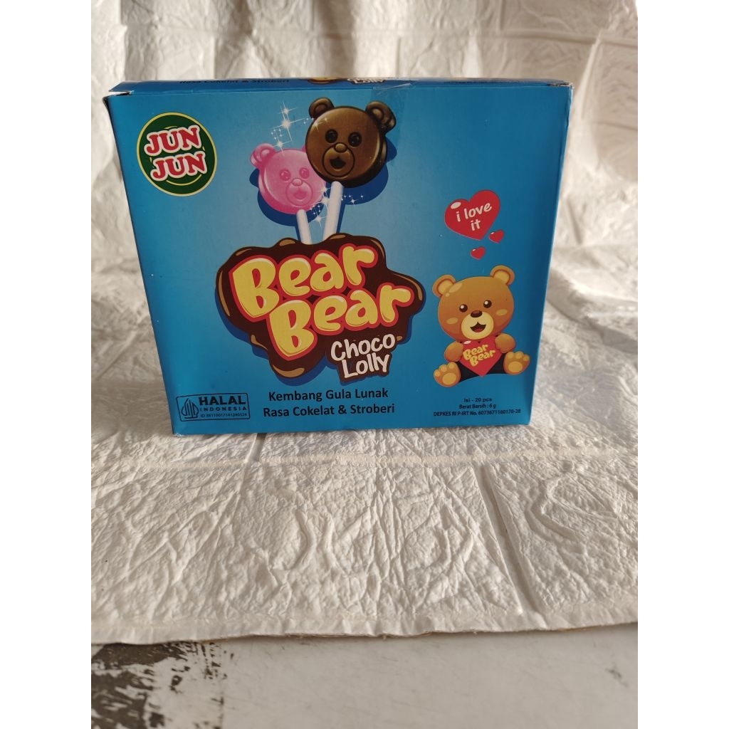 

Junjun bearbear choco loly isi 20pcs