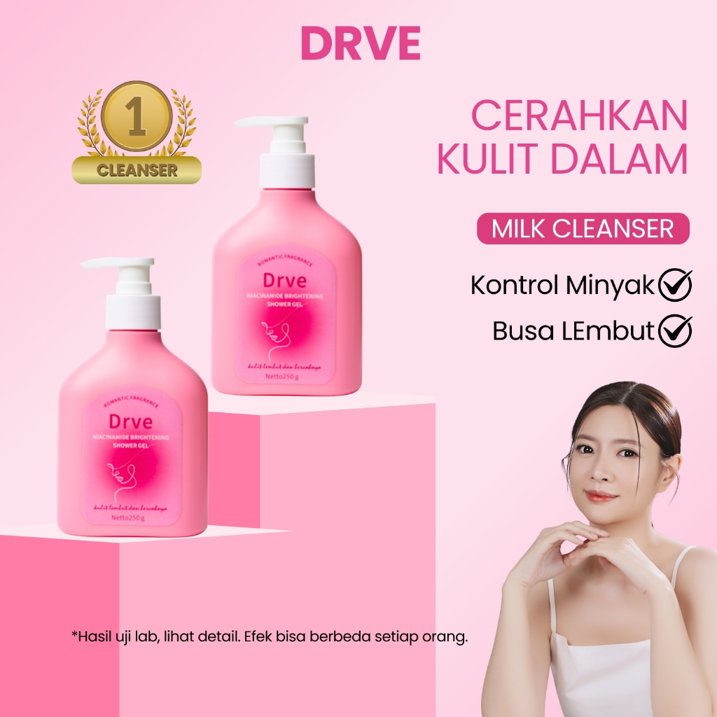 Drve niacinamide brightening shower gel | sabun mandi cair wangi parfum untuk mencerahkan,melembutka