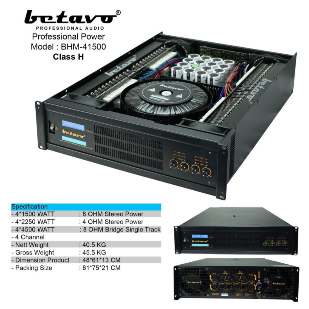 PROFESSIONAL POWER AUDIO BETAVO BHM-41500 BETAVO