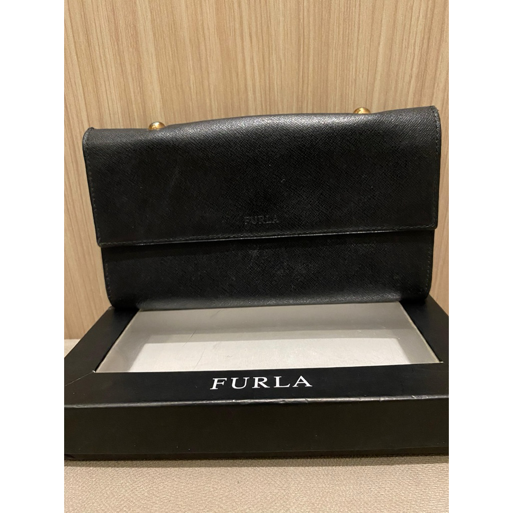 Dompet Clutch Furla Hitam Preloved Murah