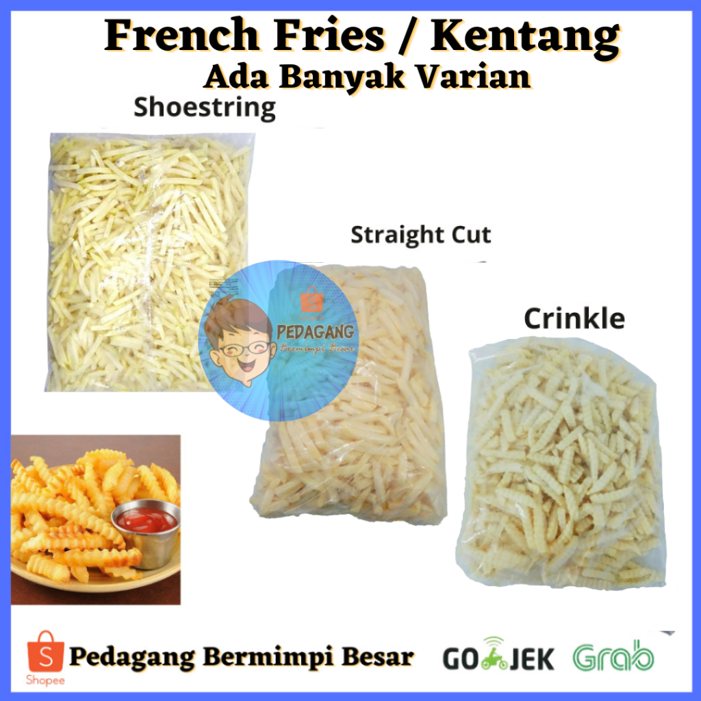 

Kentang Goreng Ada Banyak Varian/ Shoestring Straight Cut crinkle / French Fries/ Potato/ Kentang Frozen/ Kentang Goreng