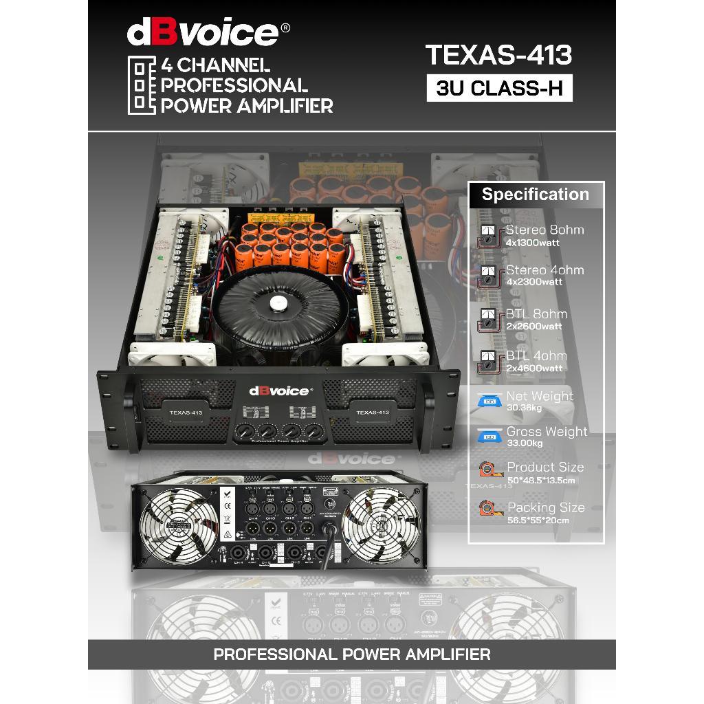 TEXAS-413 POWER AMPLIFIER 4 CHANNEL CLASS H DBVOICE ORIGINAL / POWER AMPLIFIER 4 CHANNEL CLASS H